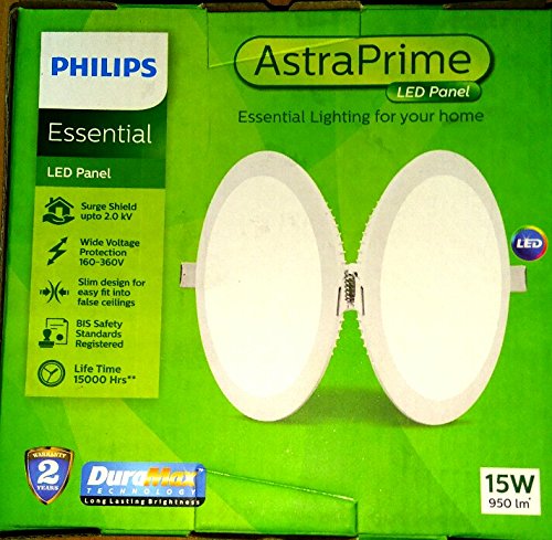 Philips PrimePlus 15-Watt Round Recessed LED Panel Ceiling Light (Cool Day Light)