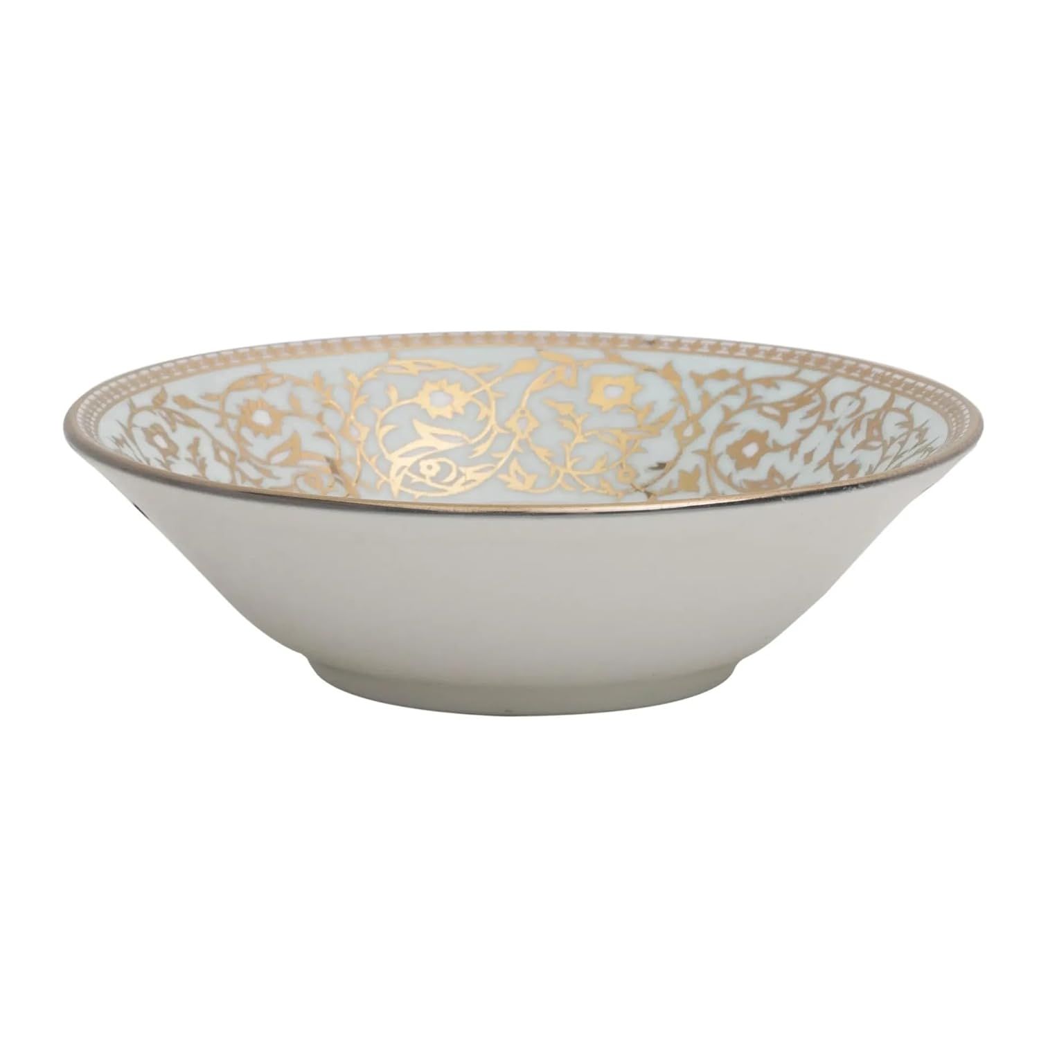 Clay Craft Fine Ceramic Georgian Ebony Floral Dinner Set (Set of 16) (E647), Enchanting Gold, for Family of 4, Dinner Set Ceramic, Dining Set for Dinner, Crockery Set for Gift, Kitchen Set for Home