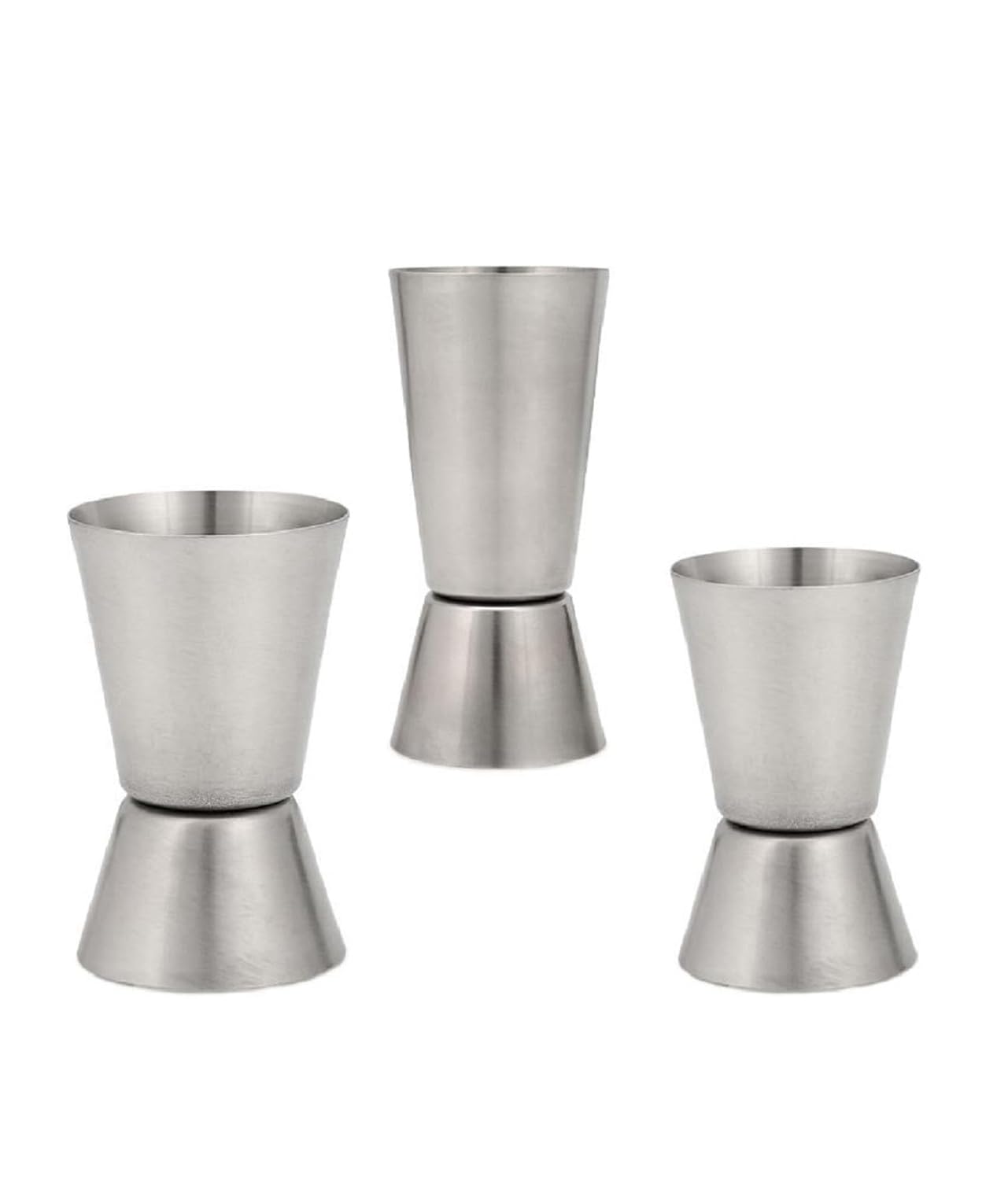Dynore Stainless Steel Double Sided Set of 3 Tall Peg Measure Set- 15/30, 20/40, 30/60 ml