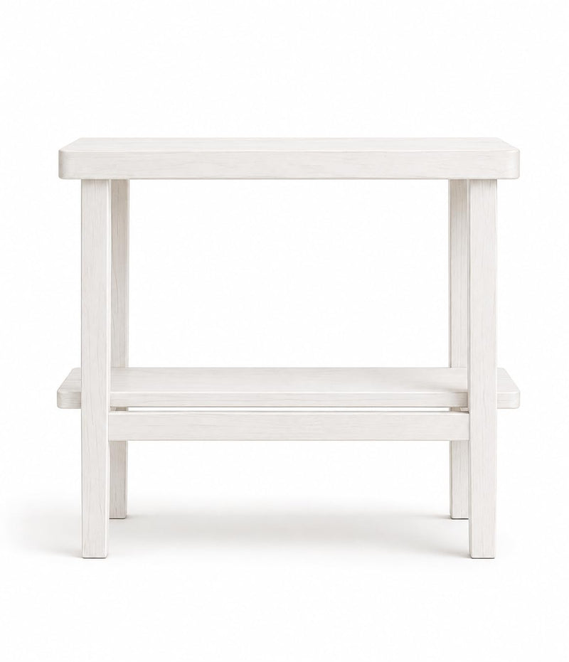 Solid Sheesham Wood C Shape Side Table for Living Room | Modern Sofa End Table | Wooden Laptop Table for Bed | 