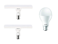 Philips T-Bulb 10-Watt LED Lamp, 8.5-Watt Standard B22 LED Bulb (3 Pieces, Cool Day White) (Pack of 3)