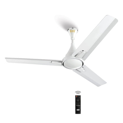 KUHL Prima A3 1200mm BLDC Ceiling Fan with Remote | 5-Star Rated | High Airflow | Saves up to 65% Electricity | 5-Year Brand Warranty | White