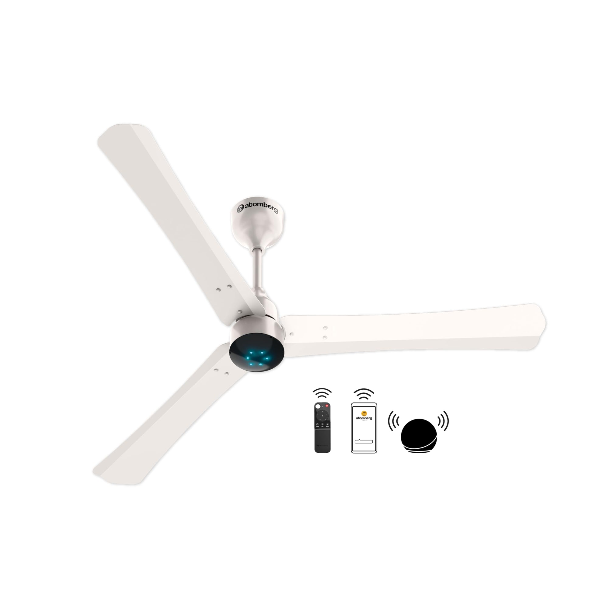atomberg Renesa Smart + 1200mm BLDC Ceiling Fan with IoT & Remote | Energy Efficient Ceiling Fan | Ceiling fan for Living Room | High Air Delivery with LED Indicators (Earth Brown)