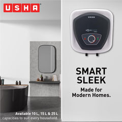 USHA AquaBuddy Neo Geyser 10 Litre 5 Star BEE Rating | Copper Heating Element | Storage Water Heater with Anti-Rust Protection | Warranty: 8 Yr Tank, 2 Yr Product