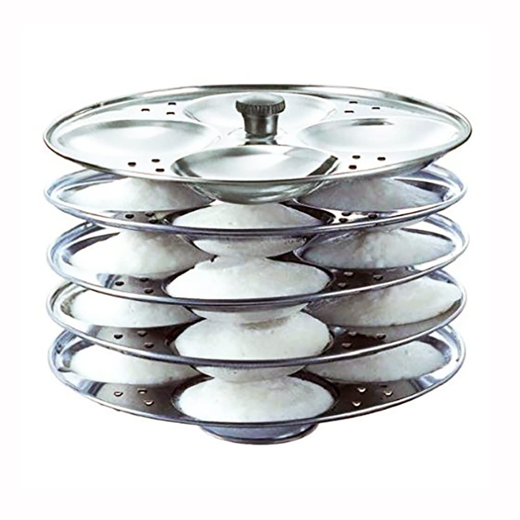 Prithi Home's and Kitchen Stainless Steel Non Stick Idli Plates Idli Maker| Idli Stand with Holes for Pressure Cooker, Idly Pot,Idly cooker,Kadai etc (2 Plates)