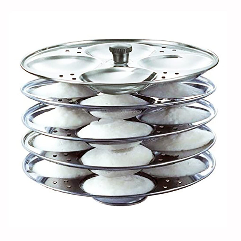 Prithi Home's and Kitchen Stainless Steel Non Stick Idli Plates Idli Maker| Idli Stand with Holes for Pressure Cooker, Idly Pot,Idly cooker,Kadai etc (2 Plates)