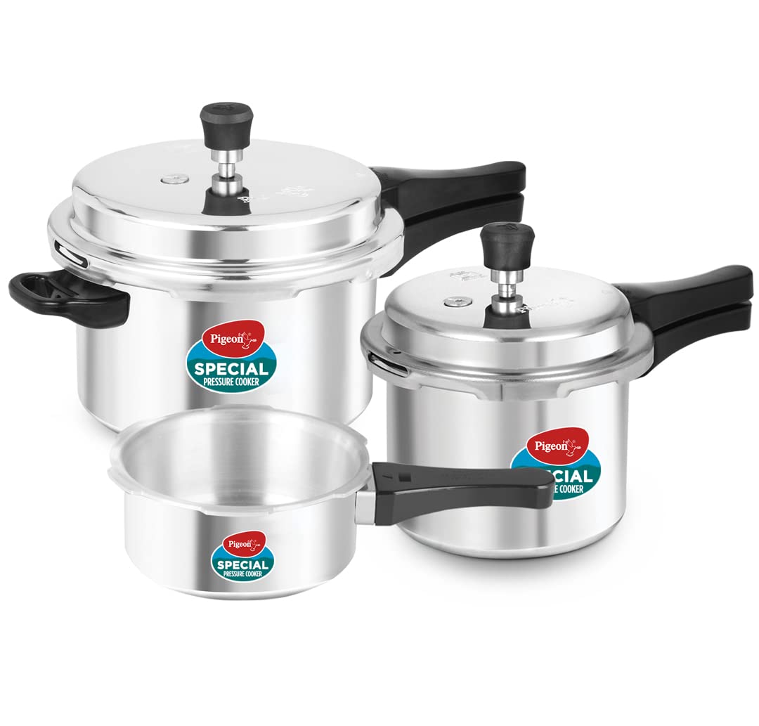Pigeon by Stovekraft Aluminium Outer Lid Pressure Cooker (Silver)