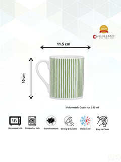 Clay Craft Fine Ceramic Swing Milk Mug 1 Pc- 350ml (304) Perfect for Afternoon Tea, Gifts, and Home Decor, Elegant Ceramic Mugs, Modern Milk Mugs, Coffee Mugs,