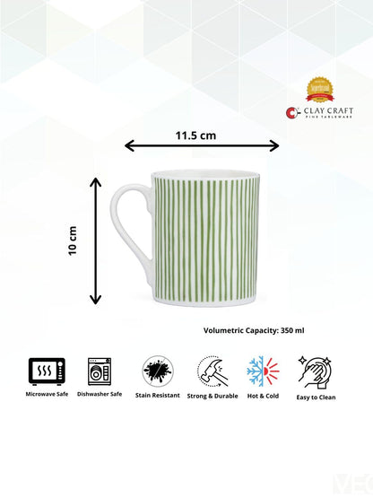 Clay Craft Fine Ceramic Swing Milk Mug 1 Pc- 350ml (304) Perfect for Afternoon Tea, Gifts, and Home Decor, Elegant Ceramic Mugs, Modern Milk Mugs, Coffee Mugs,