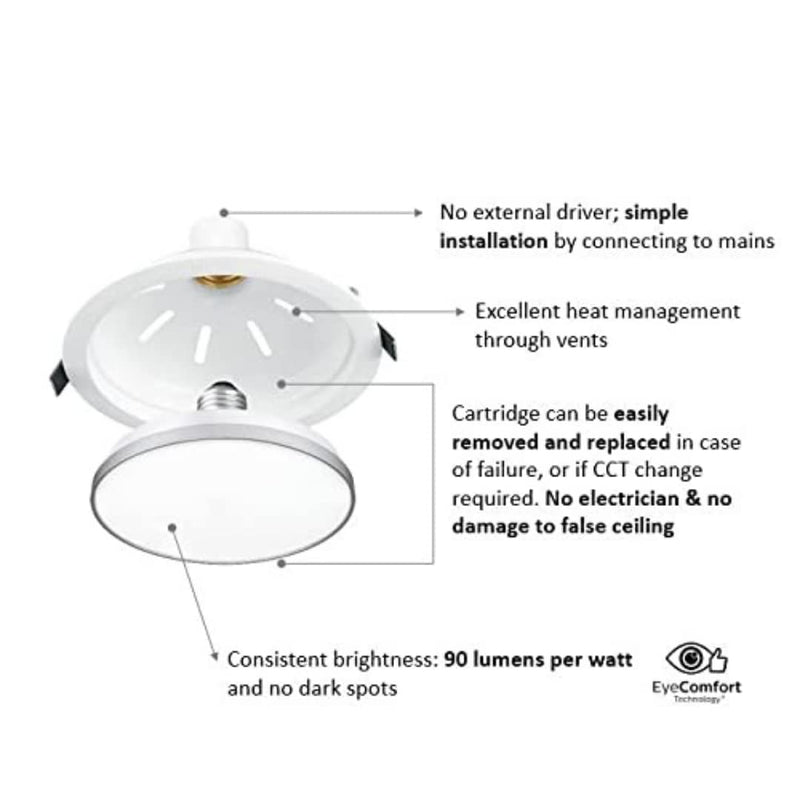 Philips 4W Round Neutral White LED Downlighter (Pack of 4)