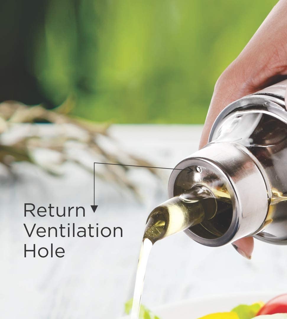 Dynore Stainlees Steel Oil Dispenser Bottle/Pourer/Oil Dropper -250 ml