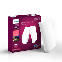 Philips Polycarbonate Rimless Full Glow 24-watt Square LED Surface Downlighter