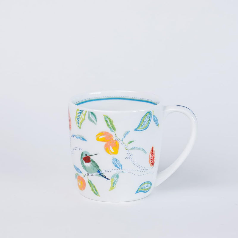 Magique by The Wishing Chair x ClayCraft : Mango Paradise Summer Fine China Ceramic Mug Set of 6 | 200 ml | Tea Cup Set of 6 | Mugs for Coffee | Ideal for Gifting | Perfect for Home & Office