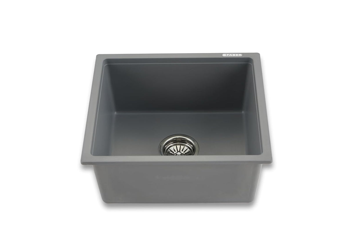 Faber Verona Ingranite18"X16"Single Bowl Sink|Includes Plumbing Waste Kit|25 Years Warranty|Silent,Scratch,Dent & Heat R