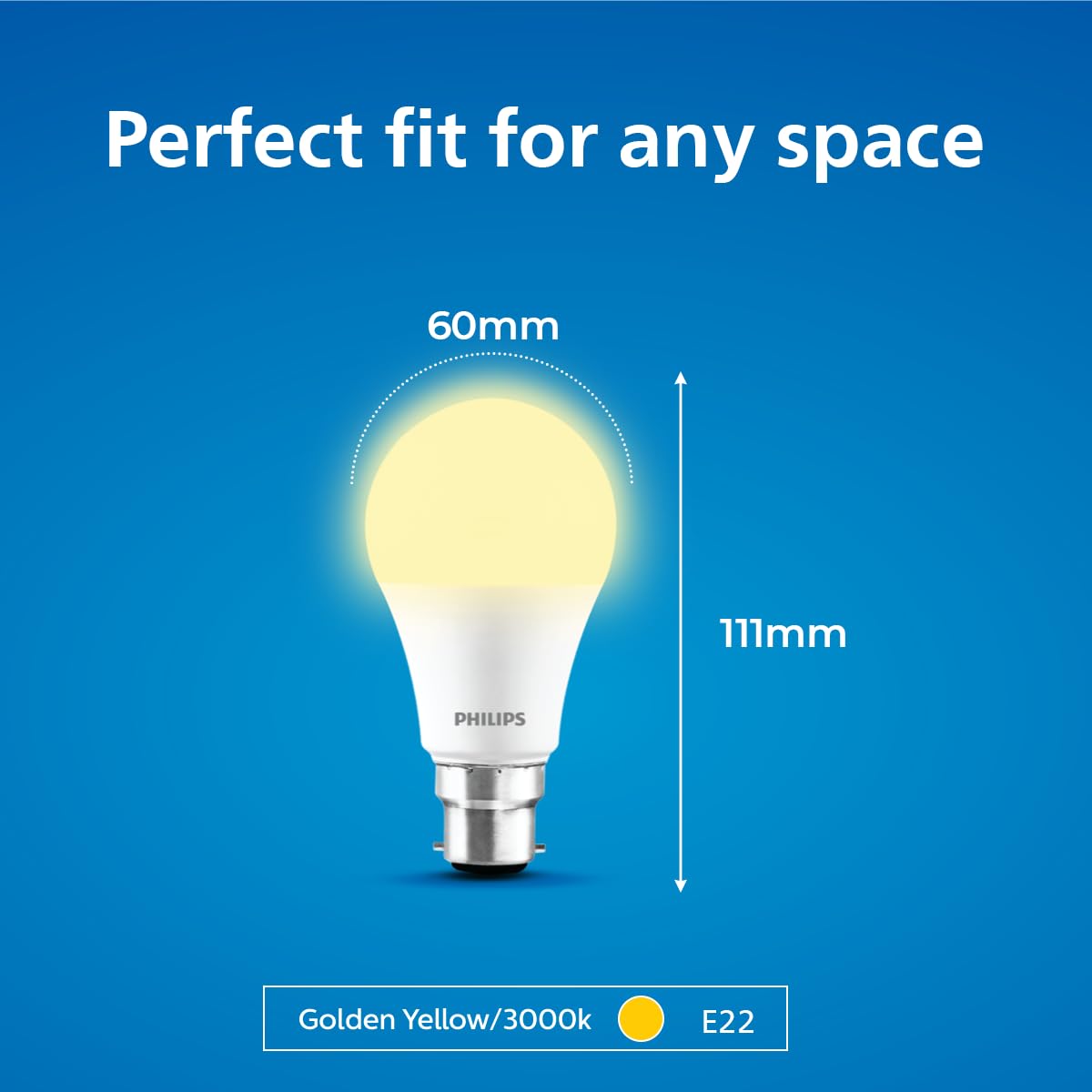 Philips Ace Saver Base B22 12-Watt LED Bulb (Warm White) - Pack of 2