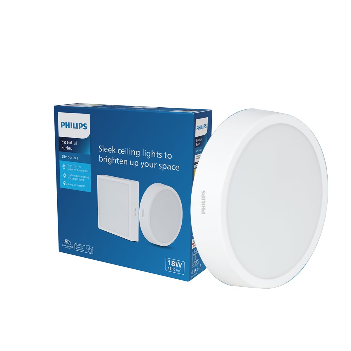 Philips 18 Watt Round Slim Surface Ceiling Light (Natural White, B0DV9RWKB8)