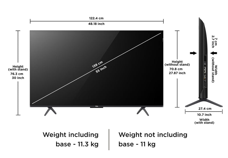 TCL 139 cm (55 inches) 4K Ultra HD Smart QLED Google TV 55P71K