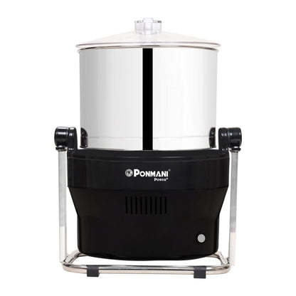 Ponmani Power Plus - 3Ltr Tilting Wet Grinder (Black, 225W Copper Motor, Fast Grinding)