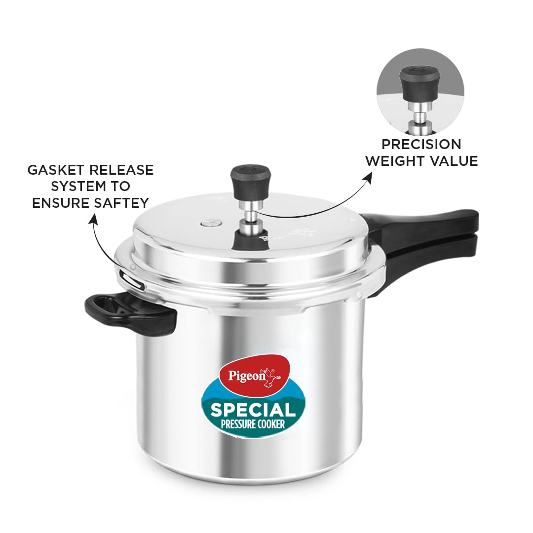 Pigeon by Stovekraft Aluminium Outer Lid Pressure Cooker (Silver)