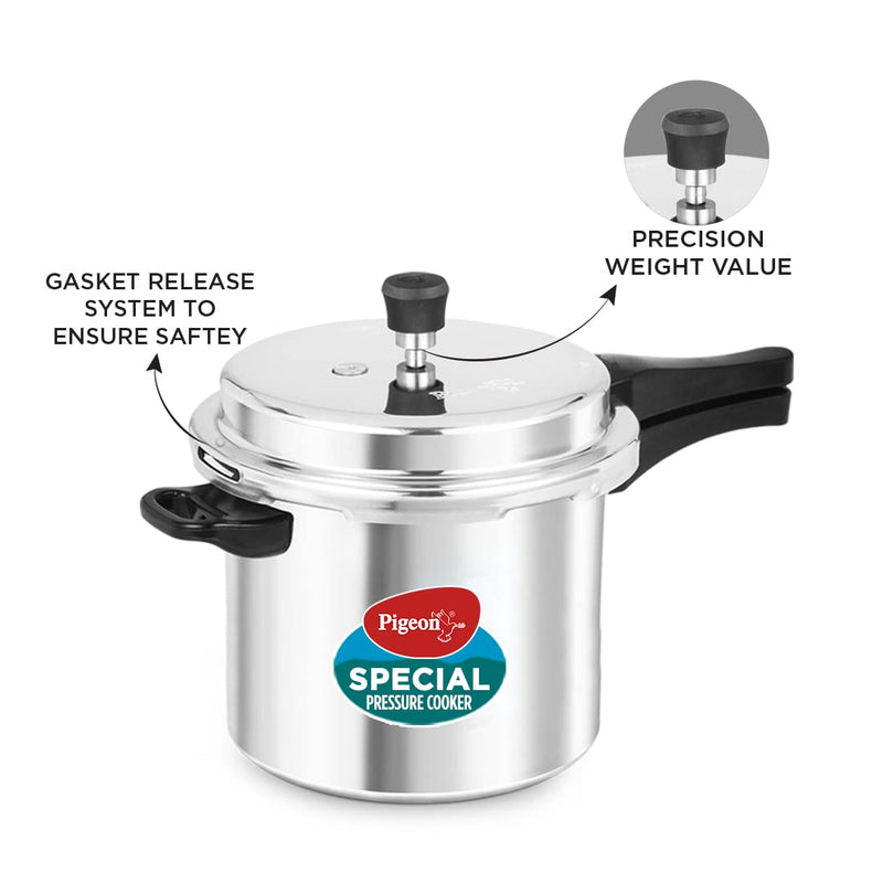 Pigeon by Stovekraft Aluminium Outer Lid Pressure Cooker (Silver)