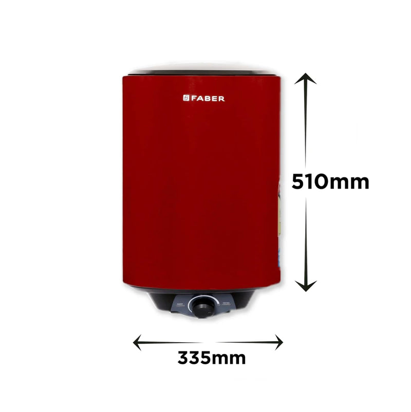 Faber Jazz 15L Vertical Storage Water Heater | Heating Indicator, 8 Bar Pressure, Titanium Glassline Coated Tank, Temper