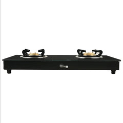 Faber Jumbo 2 Burner Black Cooktop with Glass Top| Brass Burners | Easy to clean | 2 Years comprehensive Warranty | 5 Ye