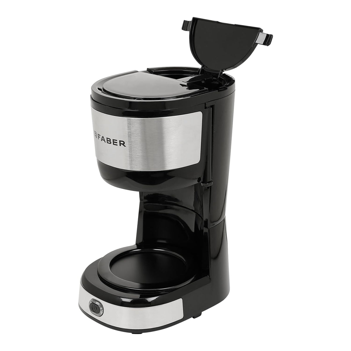 Faber Drip Coffee Machine FCM 0.6L SS BK 800W|| 4 Big Cups||Warming Plate- Keeps Coffee Warm for 30 mins||Removable Filt