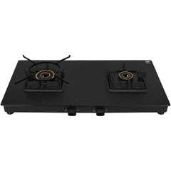 Faber 2 Burner 70Cm Cooktop |Auto Ignition| |Metal Knobs| MS Diamond coated Pan Support | Matt Black Glass Finish |5 Yrs