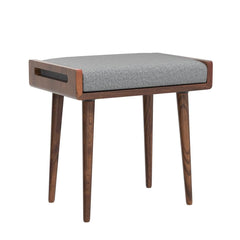 Sheesham Wood Ottoman Stool with Cushion | Compact Wooden Footrest & Seating Stool | Multipurpose for Living Ro