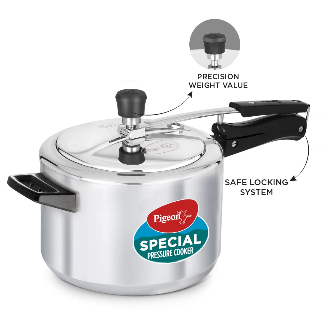 Pigeon by Stovekraft Aluminium Inner Lid Pressure Cooker (Silver) BIS Certified