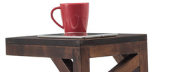 Rosewood C-Shaped Side Table for Living Room, Bedroom, Home Office - Dark Brown Sheesham Wood - L 10.1181 x D 1