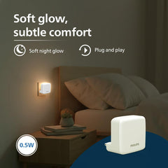 Philips LED SereneShine Plug-in Night Lamp 0.5W (Warm White, B0GL8V1NSW)