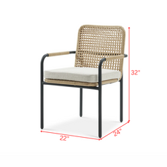 Femia Outdoor Patio Seating Set 2 Chairs Set (Honey)