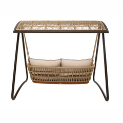 Iñes Double Seater Hanging Swing With Stand For Balcony, Garden Swing (Honey) Braided & Rope