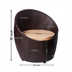 Coco Outdoor Patio Seating Set 2 Chairs and 1 Table Set (Dark Brown)