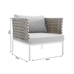 Finds Outdoor Patio Seating Set 2 Chairs and 1 Table Set (White) Braided & Rope