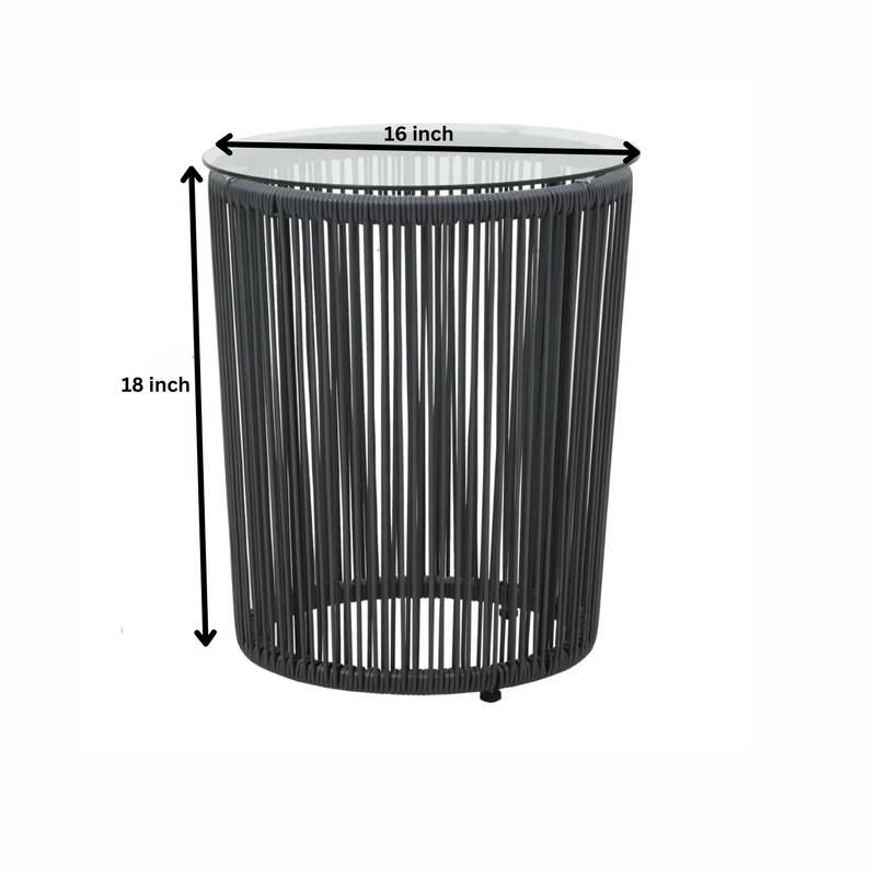 Nitra Outdoor Patio Seating Set 2 Chairs and 1 Table Set (Black)