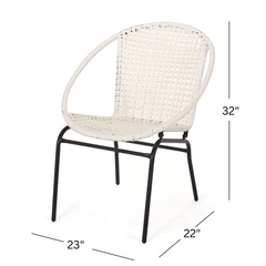Aadhish Outdoor Patio Seating Set 2 Chairs and 1 Table Set (Cream)