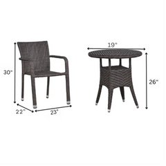 Adelle Outdoor Patio Seating Set 2 Chairs and 1 Table Set