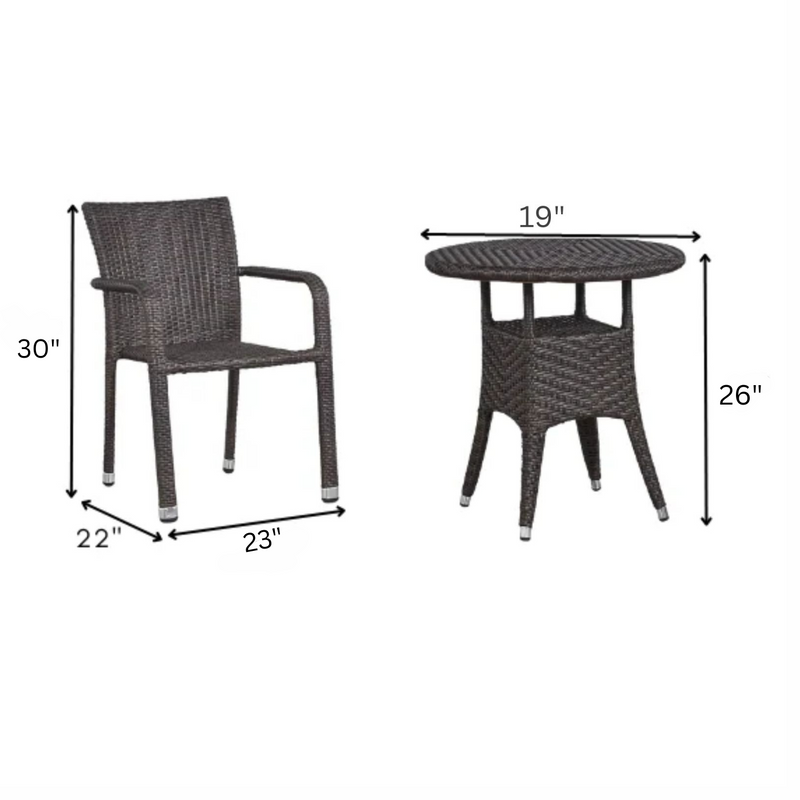 Adelle Outdoor Patio Seating Set 2 Chairs and 1 Table Set