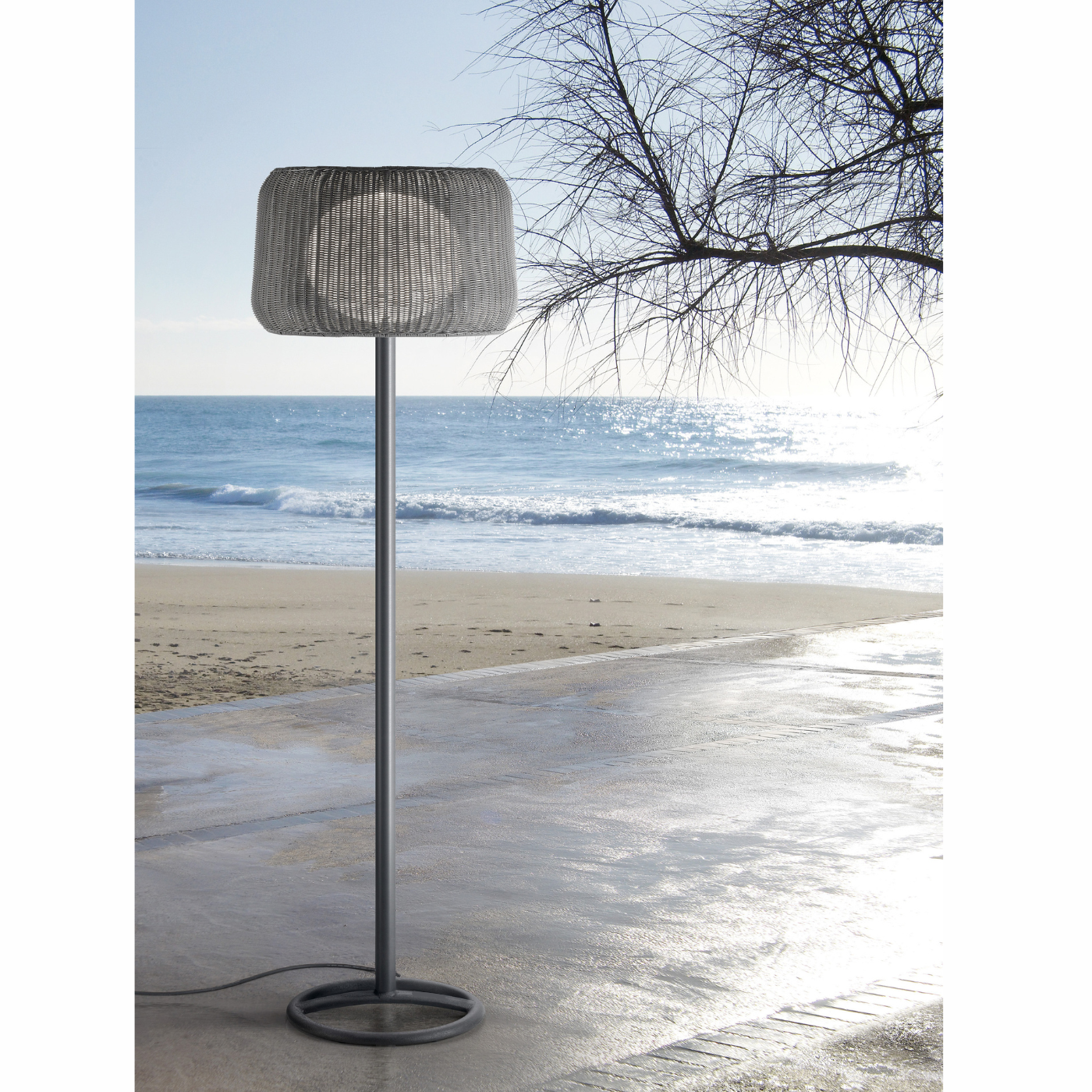 Werner Outdoor Wicker Floor Lamp