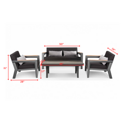 Trevisani Outdoor Sofa Set 2 Seater , 2 Single seater and 1 Center Table (Grey)