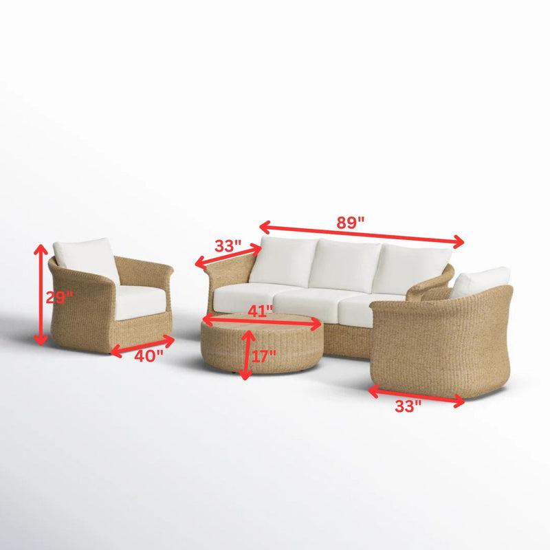 Coist Outdoor Sofa Set 3 Seater, 2 Single seater and 1 Center Table (Honey)