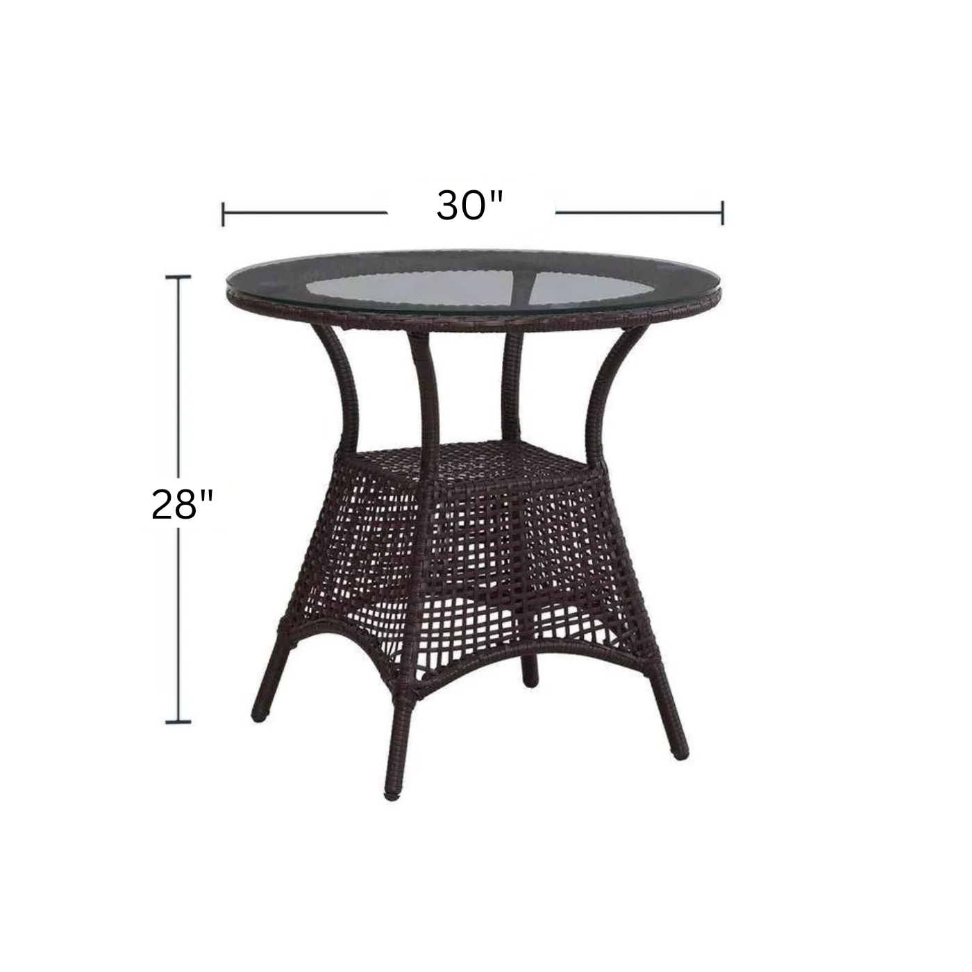 Moonpie Outdoor Patio Seating Set 4 Chairs and 1 Table Set (Dark Brown)