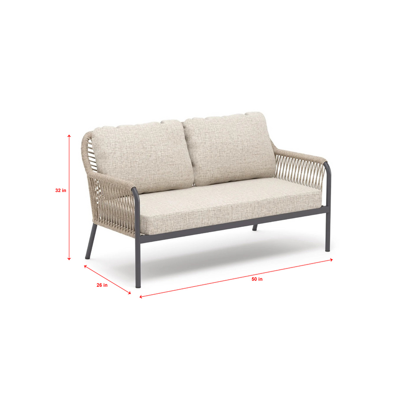 Morvos Outdoor Garden Balcony Sofa Set 2 Seater,2 Single seater and 2 Center Table Set (Tan)