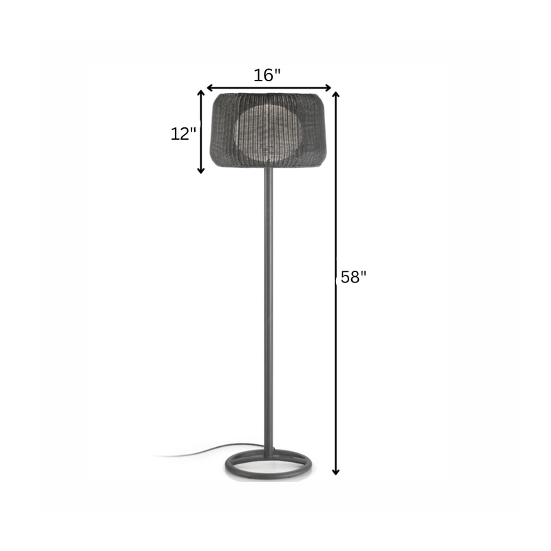 Werner Outdoor Wicker Floor Lamp
