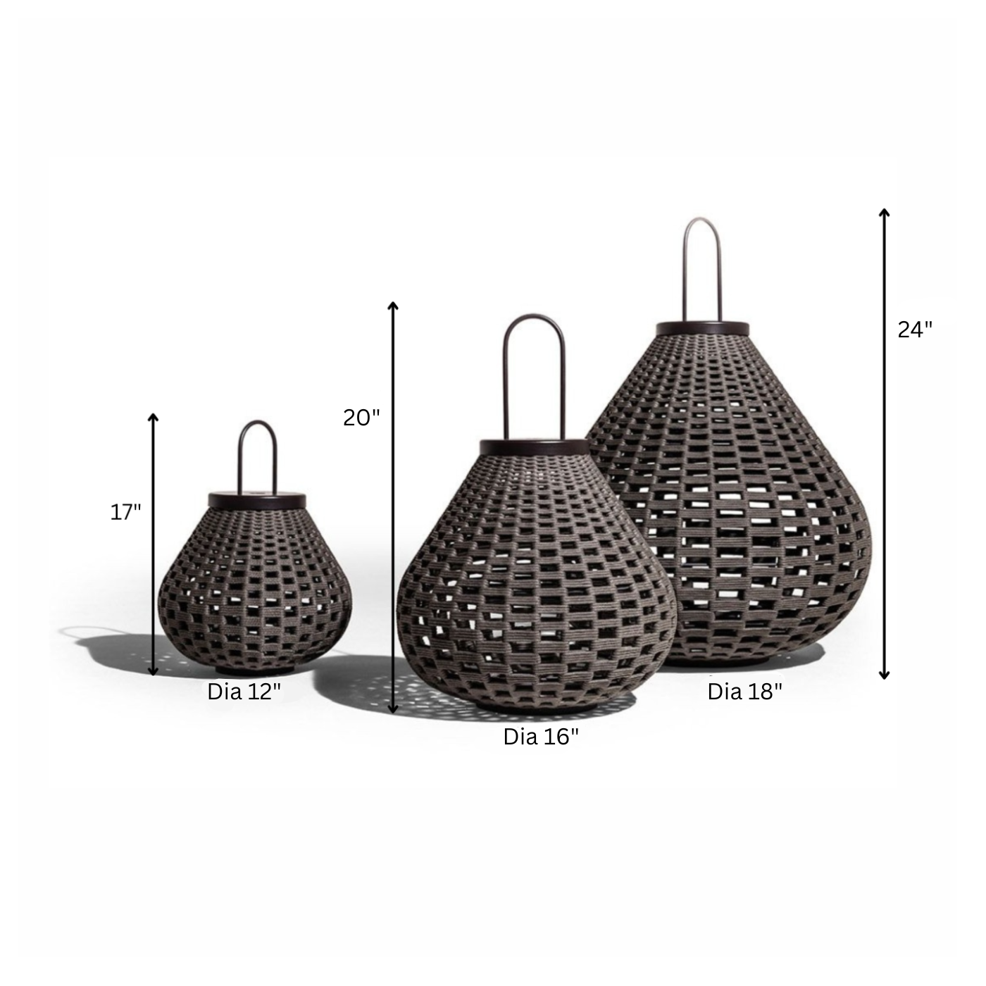 Kaori Outdoor Rope Floor Lamp (Set of 3)