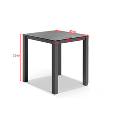 Revan Outdoor Bar Sets 4 Chairs and 1 Table Patio Bar Set (Dark Grey)