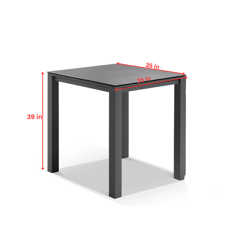Revan Outdoor Bar Sets 4 Chairs and 1 Table Patio Bar Set (Dark Grey)