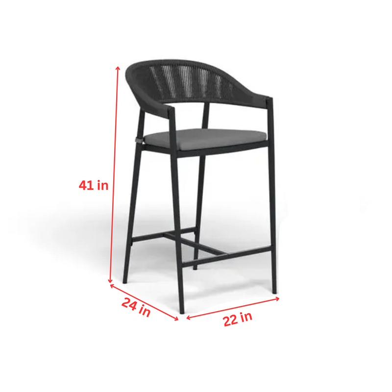 Revan Outdoor Bar Sets 4 Chairs and 1 Table Patio Bar Set (Dark Grey)